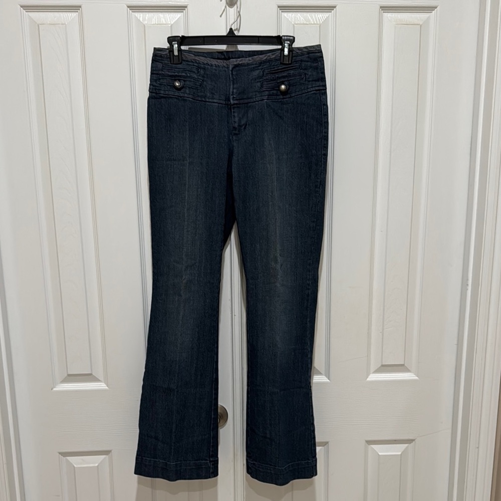 Elegant Dark Blue Flare Jeans
